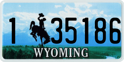 WY license plate 135186