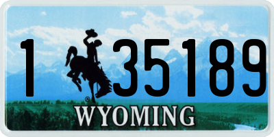 WY license plate 135189