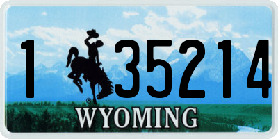 WY license plate 135214