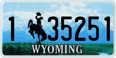 WY license plate 135251