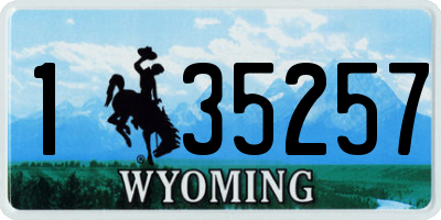 WY license plate 135257