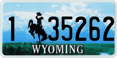 WY license plate 135262