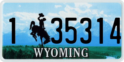 WY license plate 135314
