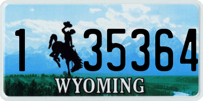 WY license plate 135364