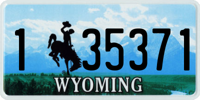 WY license plate 135371