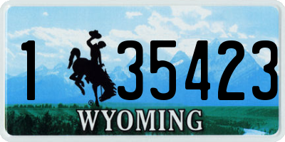 WY license plate 135423
