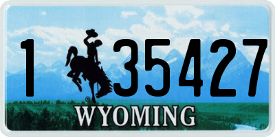 WY license plate 135427