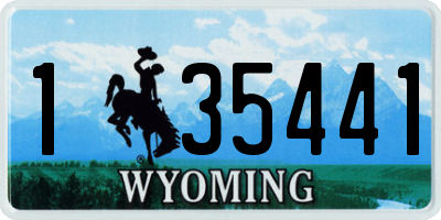 WY license plate 135441