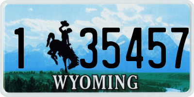 WY license plate 135457