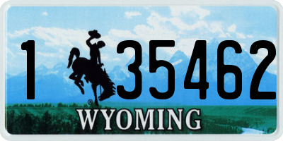 WY license plate 135462