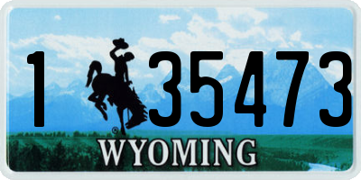 WY license plate 135473