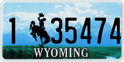 WY license plate 135474