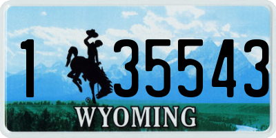WY license plate 135543