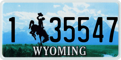 WY license plate 135547