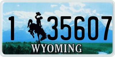 WY license plate 135607