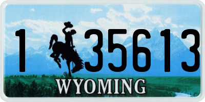 WY license plate 135613