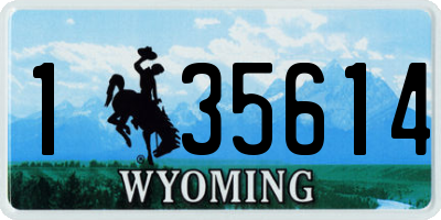 WY license plate 135614