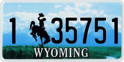 WY license plate 135751