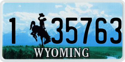 WY license plate 135763