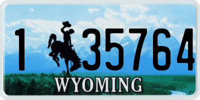 WY license plate 135764