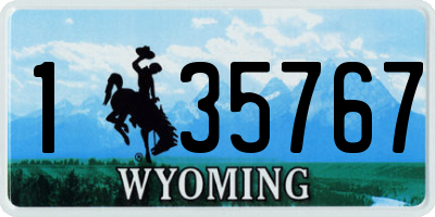 WY license plate 135767