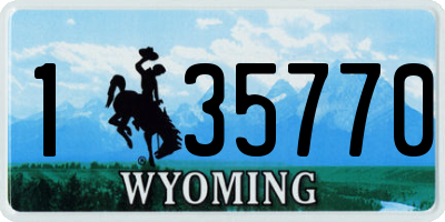WY license plate 135770