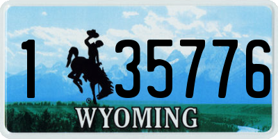 WY license plate 135776