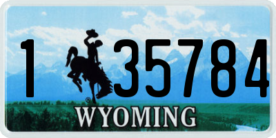 WY license plate 135784