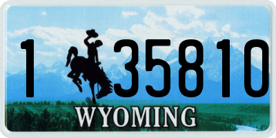 WY license plate 135810