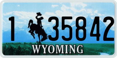 WY license plate 135842