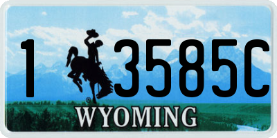 WY license plate 13585C