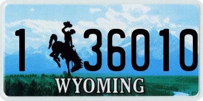 WY license plate 136010