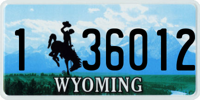 WY license plate 136012