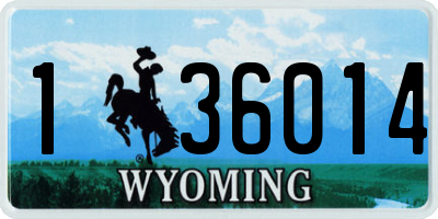 WY license plate 136014
