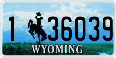 WY license plate 136039