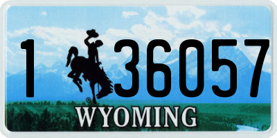 WY license plate 136057