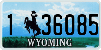 WY license plate 136085