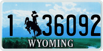 WY license plate 136092