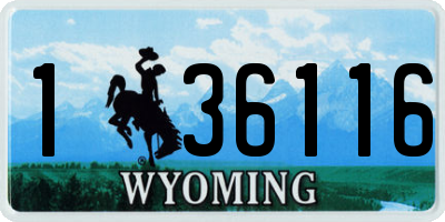 WY license plate 136116