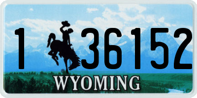 WY license plate 136152
