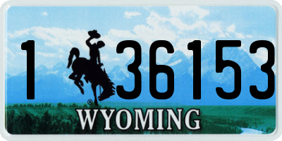 WY license plate 136153