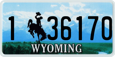 WY license plate 136170
