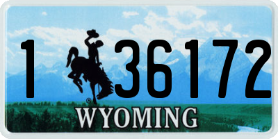 WY license plate 136172