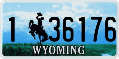 WY license plate 136176