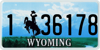 WY license plate 136178