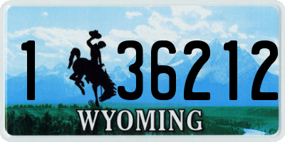 WY license plate 136212