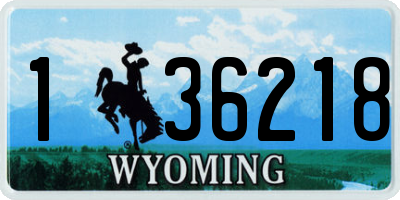 WY license plate 136218