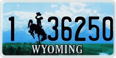 WY license plate 136250