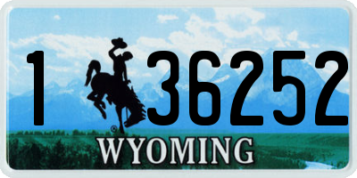 WY license plate 136252