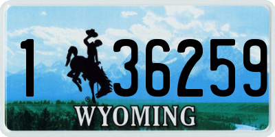 WY license plate 136259
